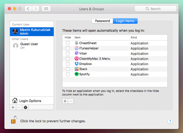 Modifica manualmente i programmi di avvio su Mac