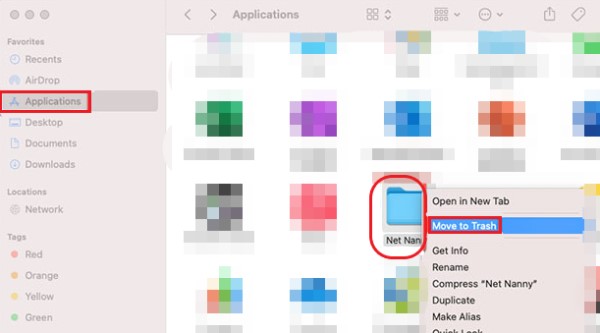 Disinstalla Net Nanny su Mac manualmente