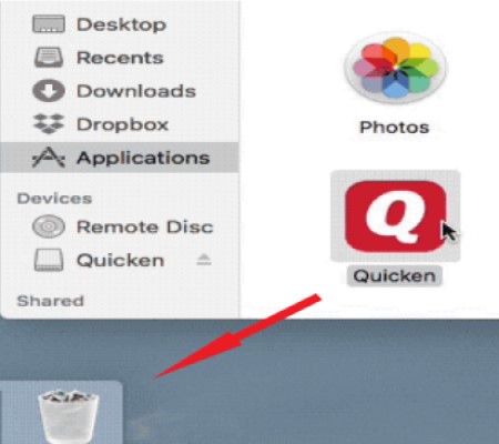 Disinstalla manualmente Quicken su Mac