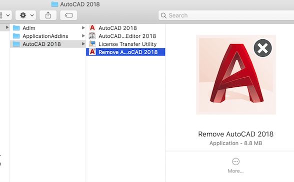 Disinstallare manualmente AutoCAD su Mac