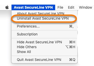 Disinstalla manualmente Avast Secureline VPN su Mac