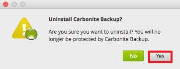 Come posso disinstallare manualmente Carbonite dal mio Mac