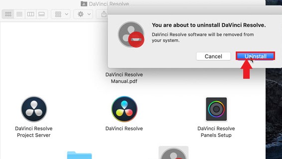 Disinstalla manualmente DaVinci Resolve su Mac