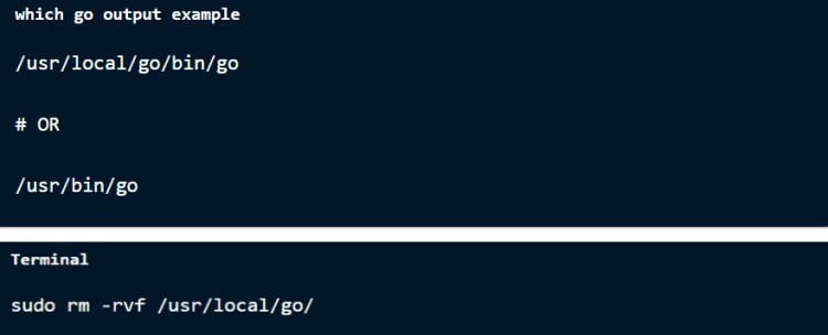 Disinstalla manualmente GoLang su Mac