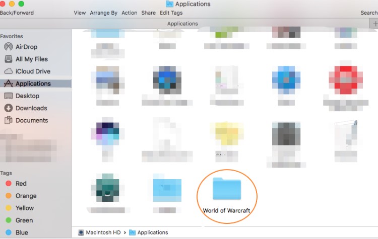 Disinstalla manualmente WOW su Mac