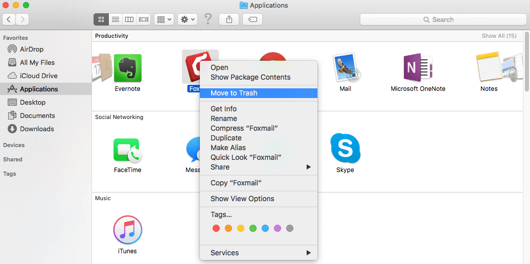 Disinstalla le App da Mac Usando Finder