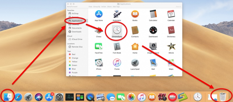 Trascina ChronoSync nel cestino manualmente