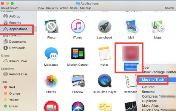 Disinstalla manualmente GTA su Mac