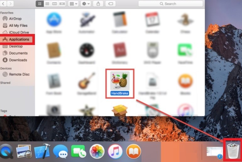 Disinstalla manualmente il freno a mano su Mac