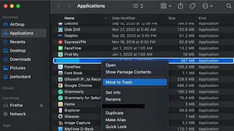 Rimuovi QQ dal Mac manualmente