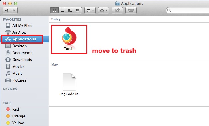 Disinstalla Torch Browser su Mac manualmente