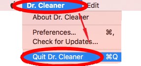 Chiudere Dr. Cleaner prima di rimuoverlo