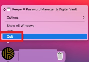 Esci da keeper su Mac