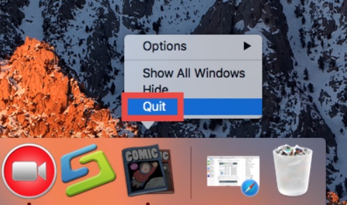 Esci e disinstalla Simple Comic su Mac