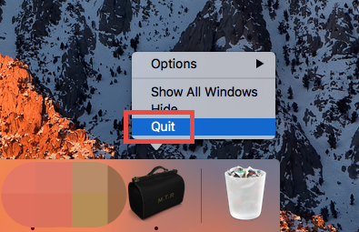 Fai clic su Esci per disinstallare MacTheRipper per Mac