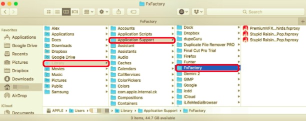 Disinstalla manualmente FxFactory su Mac con tutti i file correlati