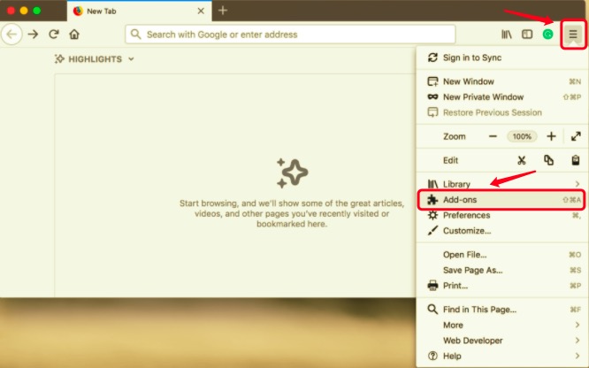 Rimuovere Grammarly da Firefox su Mac