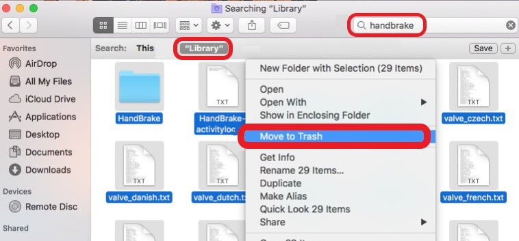 Disinstalla il freno a mano su Mac in modo manuale