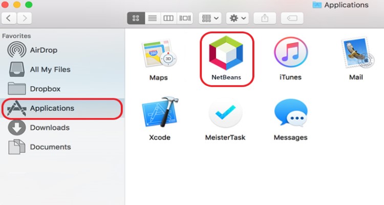 Sposta NetBeans nel Cestino