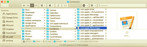 Elimina manualmente le pagine dal Mac