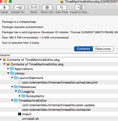 Disinstalla TimeMachineEditor su macOS