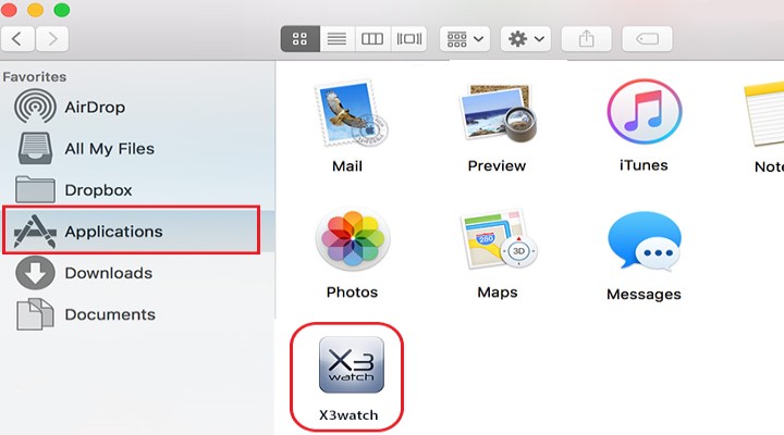 Rimuovere X3Watch dal Mac