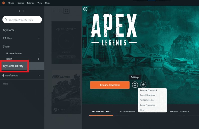 Disinstallare Apex da Origin