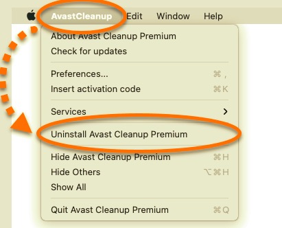 Disinstallare Avast Cleanup su Mac utilizzando il programma di disinstallazione integrato