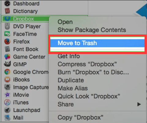 Disinstallare Dropbox da Mac tramite Finder