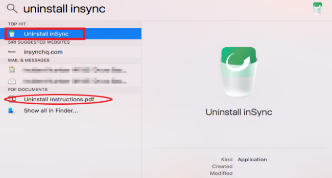 Disinstalla manualmente Druva InSync su Mac