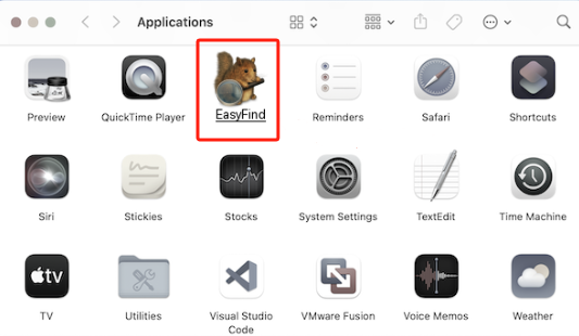 Disinstallare manualmente EasyFind su Mac