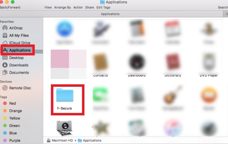Disinstalla F-Secure su Mac in modo manuale