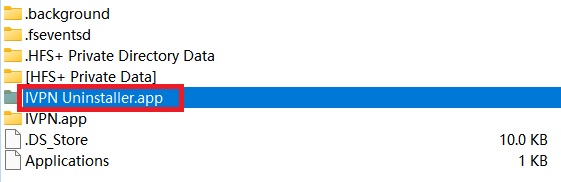Rimuovi iVPN dal suo programma di disinstallazione