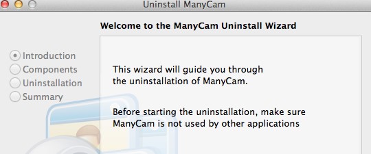 Disinstalla ManyCam su Mac usando il suo programma di disinstallazione