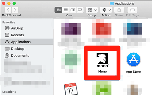 Disinstalla manualmente Mono su Mac