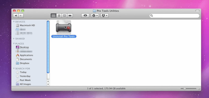 Disinstalla manualmente Pro Tools su Mac