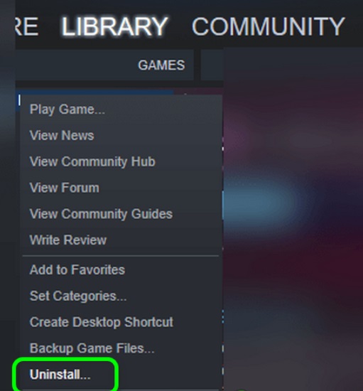 Disinstalla manualmente PUBG con Steam