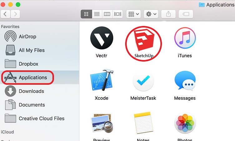 Modo manuale per disinstallare Sketchup su Mac