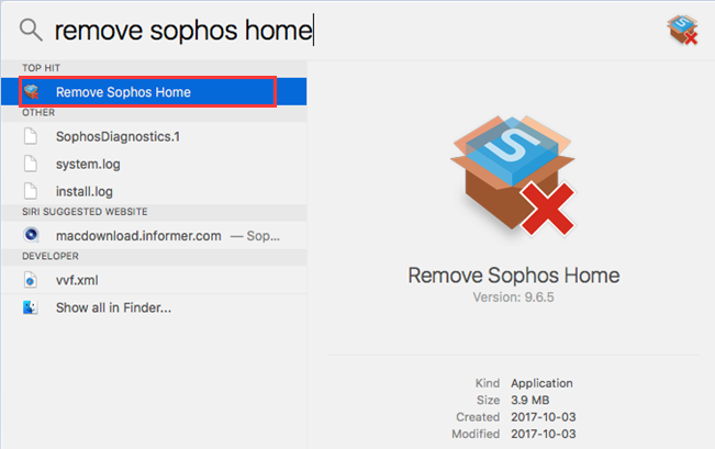 Rimuovi Sophos dal Mac