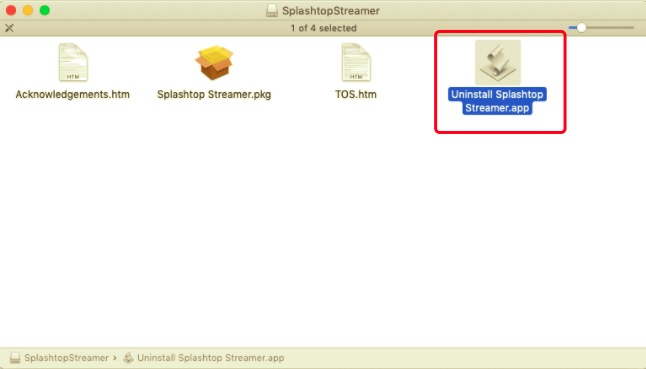 Disinstalla Splashtop su Mac tramite il programma di disinstallazione integrato