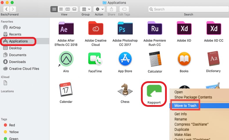 Rimuovi manualmente Trusteer Rapport dal Mac