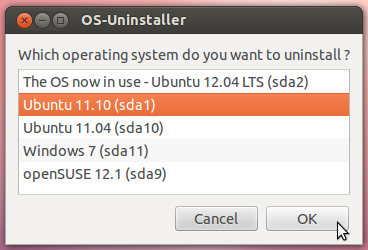 Disinstallare Ubuntu utilizzando OS-Uninstaller