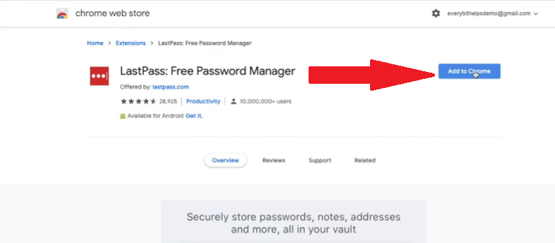 Aggiungi l'estensione LastPass a Chrome