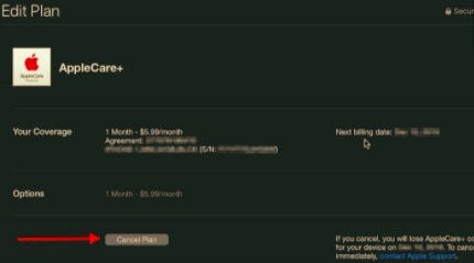 Annulla Apple Care nell'app iTunes o Musica