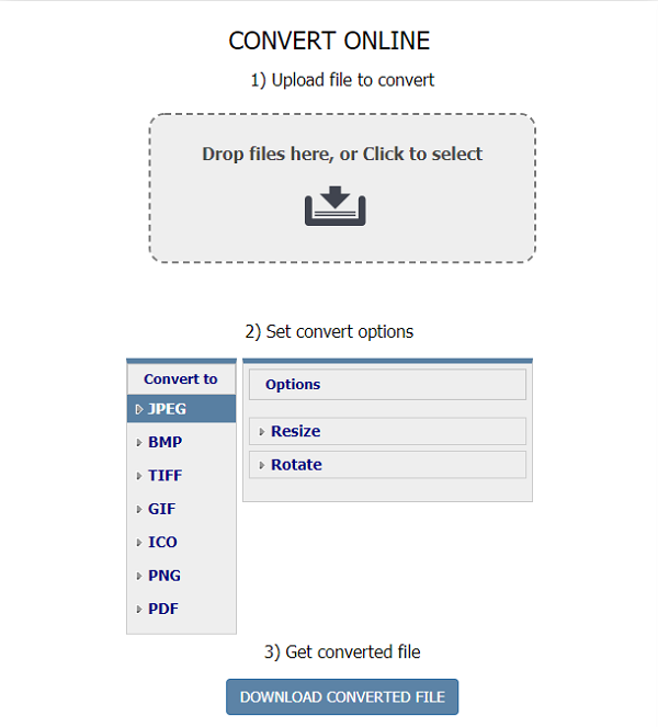 Convertitore di immagini online CoolUtils