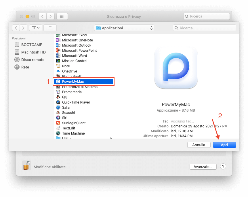 Trova PowerMyMac da aprire
