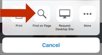 Trova il testo all'interno di una pagina in iOS