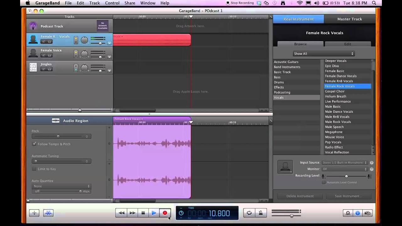 Come registrare audio su Mac usando GarageBand