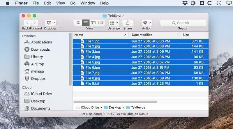 Come selezionare più file su Mac