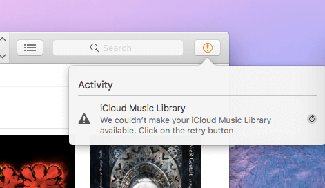 Non è stato possibile rendere disponibile la tua libreria musicale iCloud